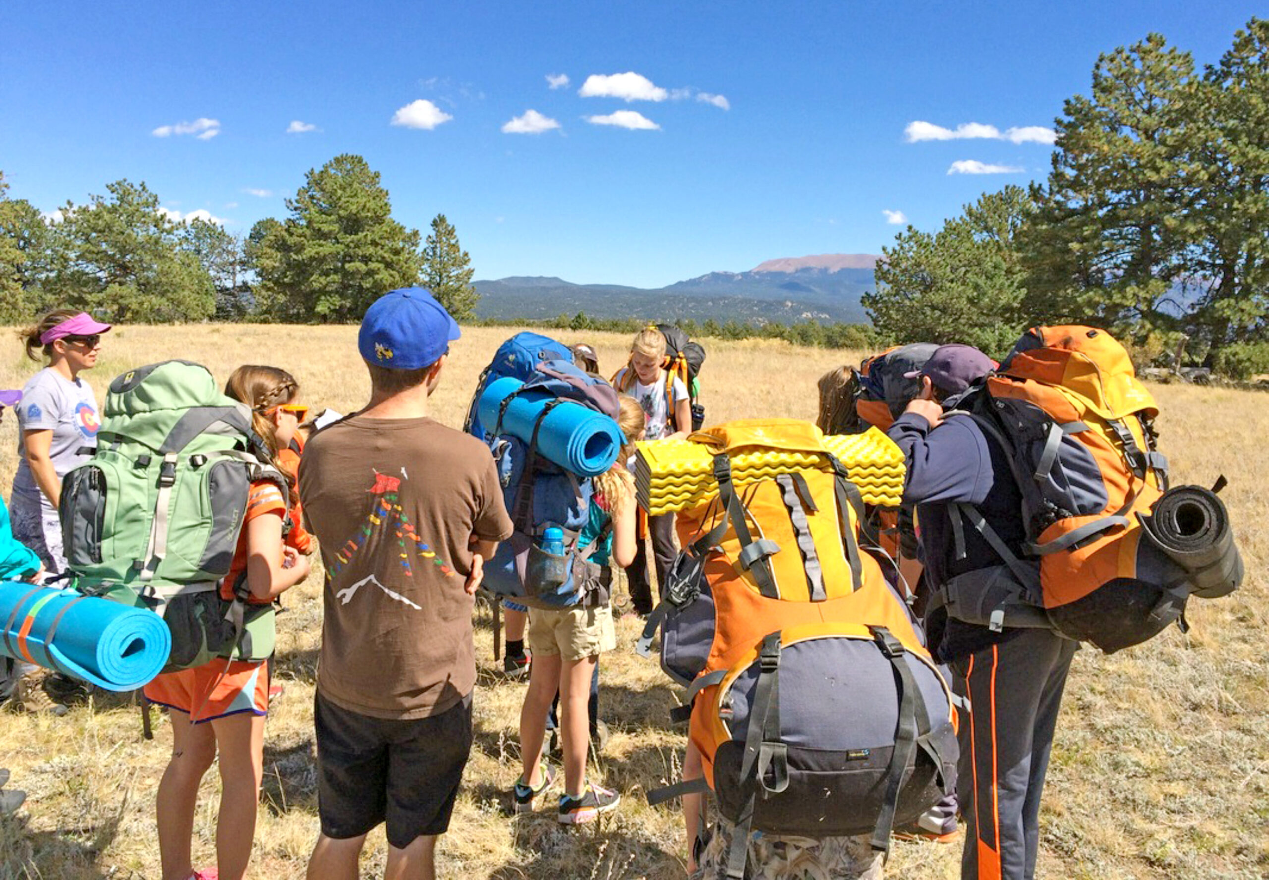 Courtesy image. Mountain Academy students had a beautiful view of Pikes Peak during this camping trip.